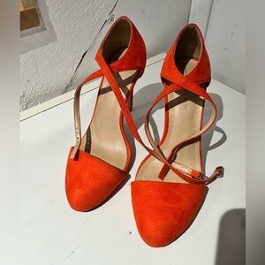 Zara Basic Strappy Orange Women's Heels/Pumps Size 39